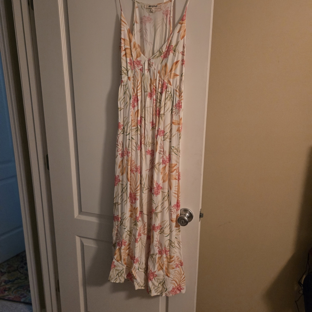 Rip Curl Floral Maxi Dress in Pink and Orange